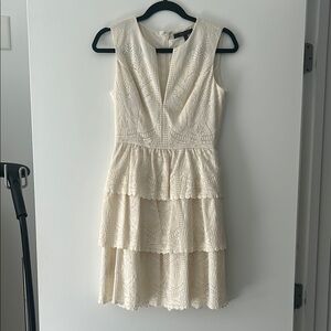 GRAD DRESS! Elegant Cream Sleeveless Dress